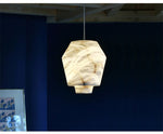 Elvian Natural Alabaster Pendant Light with Brass Accents