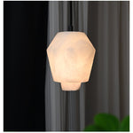 Elvian Natural Alabaster Pendant Light with Brass Accents