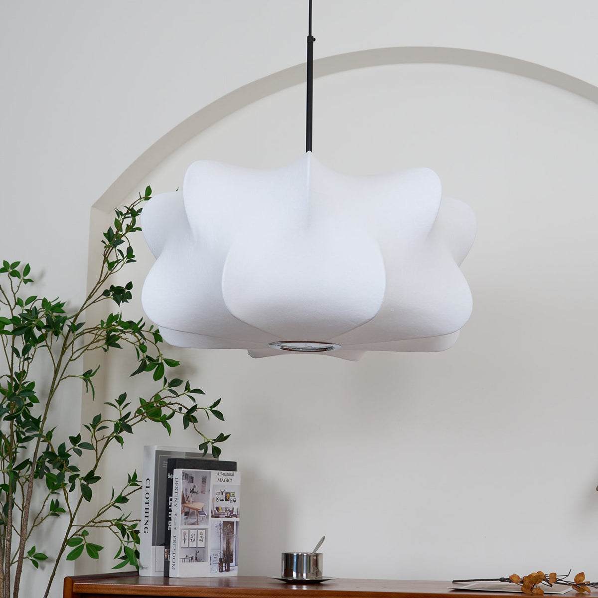 Elysia Pendant Swag Light – Modern Silk Cocoon Pendant for Dining & Living Rooms
