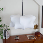 Elysia Silk Cocoon Pendant Light – Modern White Designer Hanging Lamp