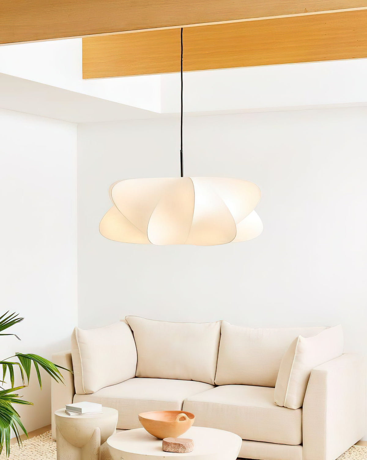 Elysia Pendant Swag Light – Modern Silk Cocoon Pendant for Dining & Living Rooms