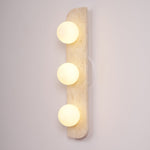Elysian Travertine Wall Sconce with Glass Globes – Modern Natural Stone Lighting