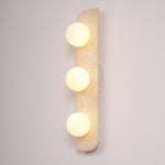 Elysian Travertine Wall Sconce with Glass Globes – Modern Natural Stone Lighting