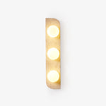 Elysian Travertine Plug-in Wall Sconce with Glass Globes