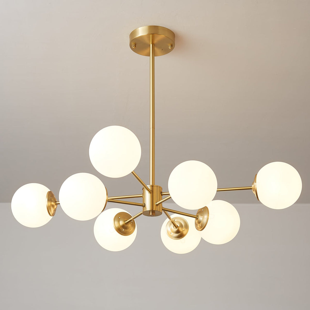 Elysium Brass and Glass Chandelier for Dining Room and Living Room