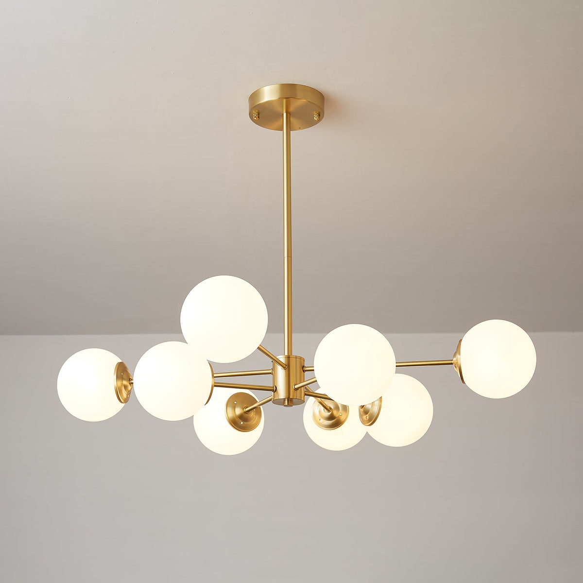 Elysium Brass and Glass Chandelier for Dining Room and Living Room