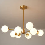 Elysium Brass and Glass Chandelier for Dining Room and Living Room