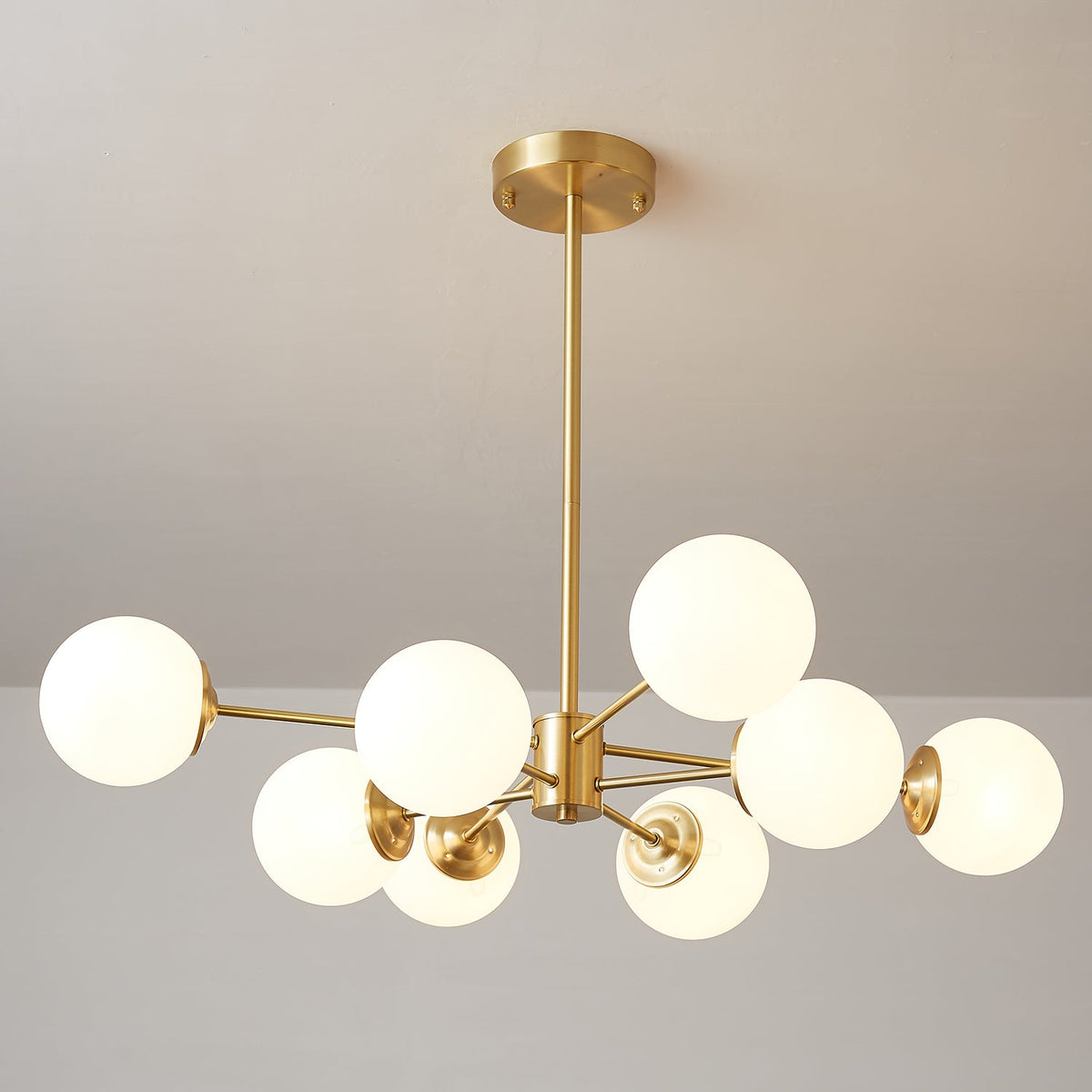 Elysium Brass and Glass Chandelier for Dining Room and Living Room