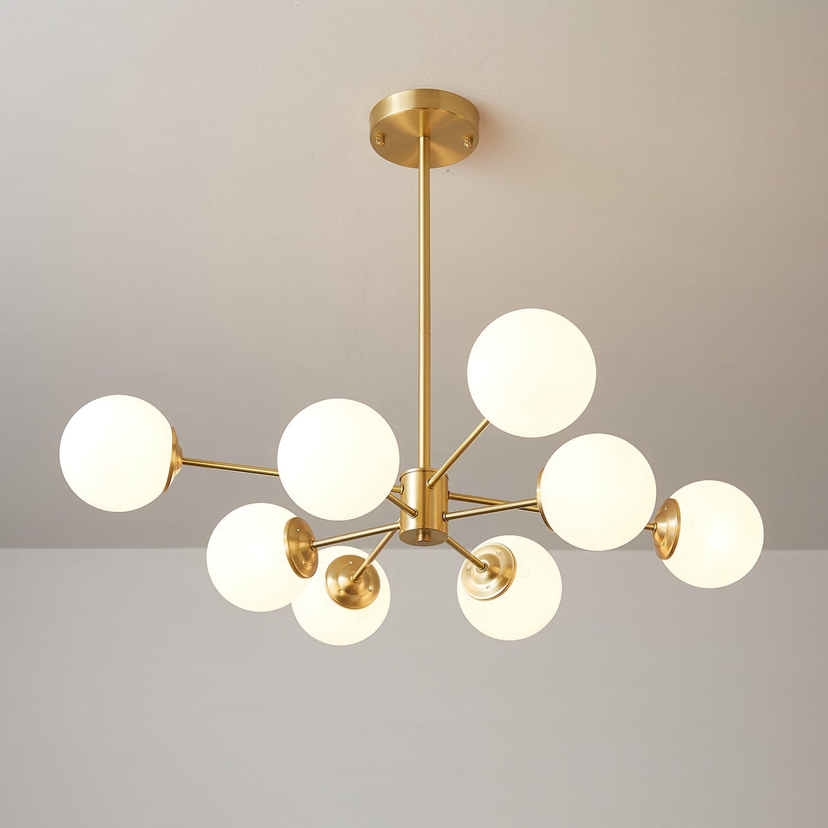 Elysium Brass and Glass Chandelier for Dining Room and Living Room
