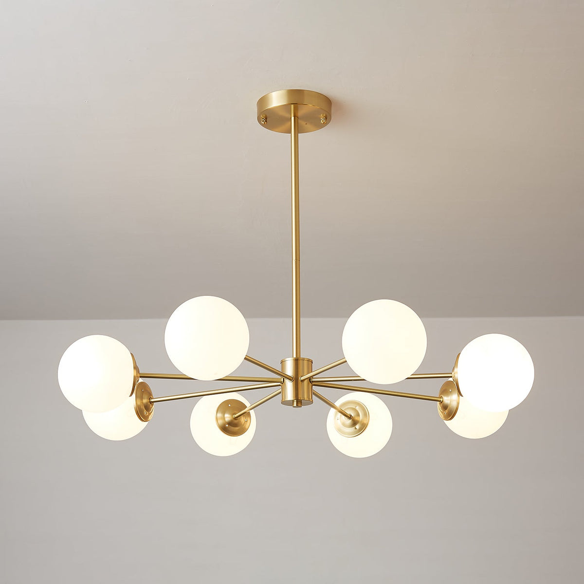 Elysium Brass and Glass Chandelier for Dining Room and Living Room