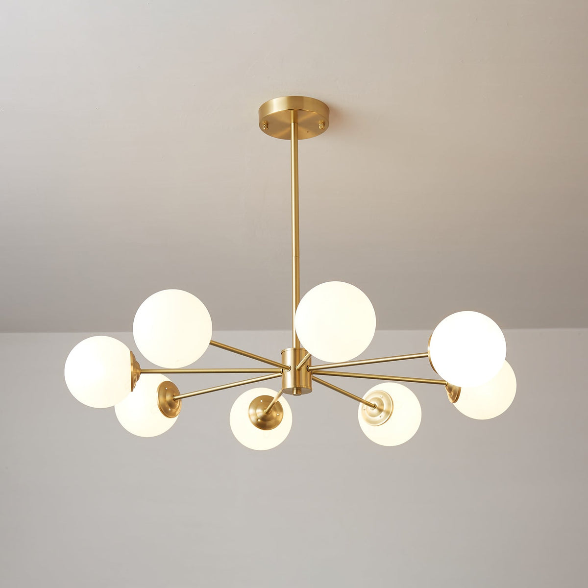 Elysium Brass and Glass Chandelier for Dining Room and Living Room