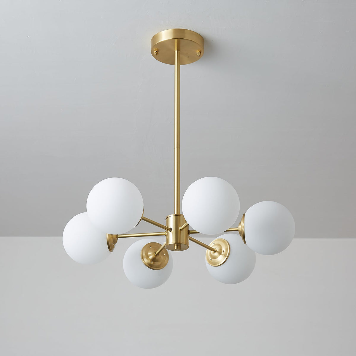 Elysium Brass and Glass Chandelier for Dining Room and Living Room
