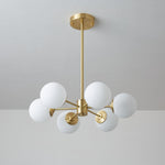 Elysium Brass and Glass Chandelier for Dining Room and Living Room