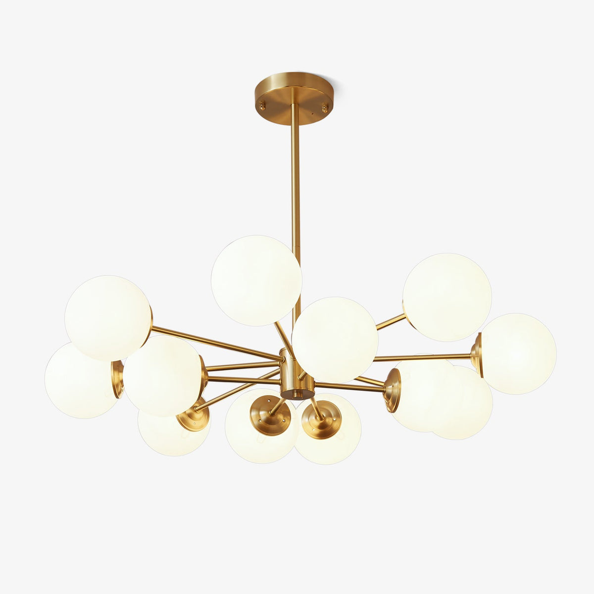 Elysium Brass and Glass Chandelier for Dining Room and Living Room