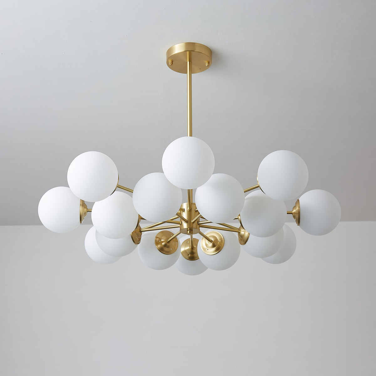 Elysium Brass and Glass Chandelier for Dining Room and Living Room