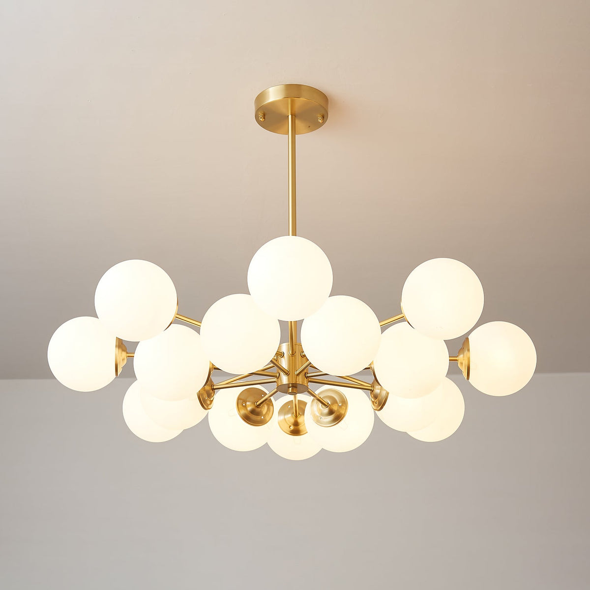 Elysium Brass and Glass Chandelier for Dining Room and Living Room