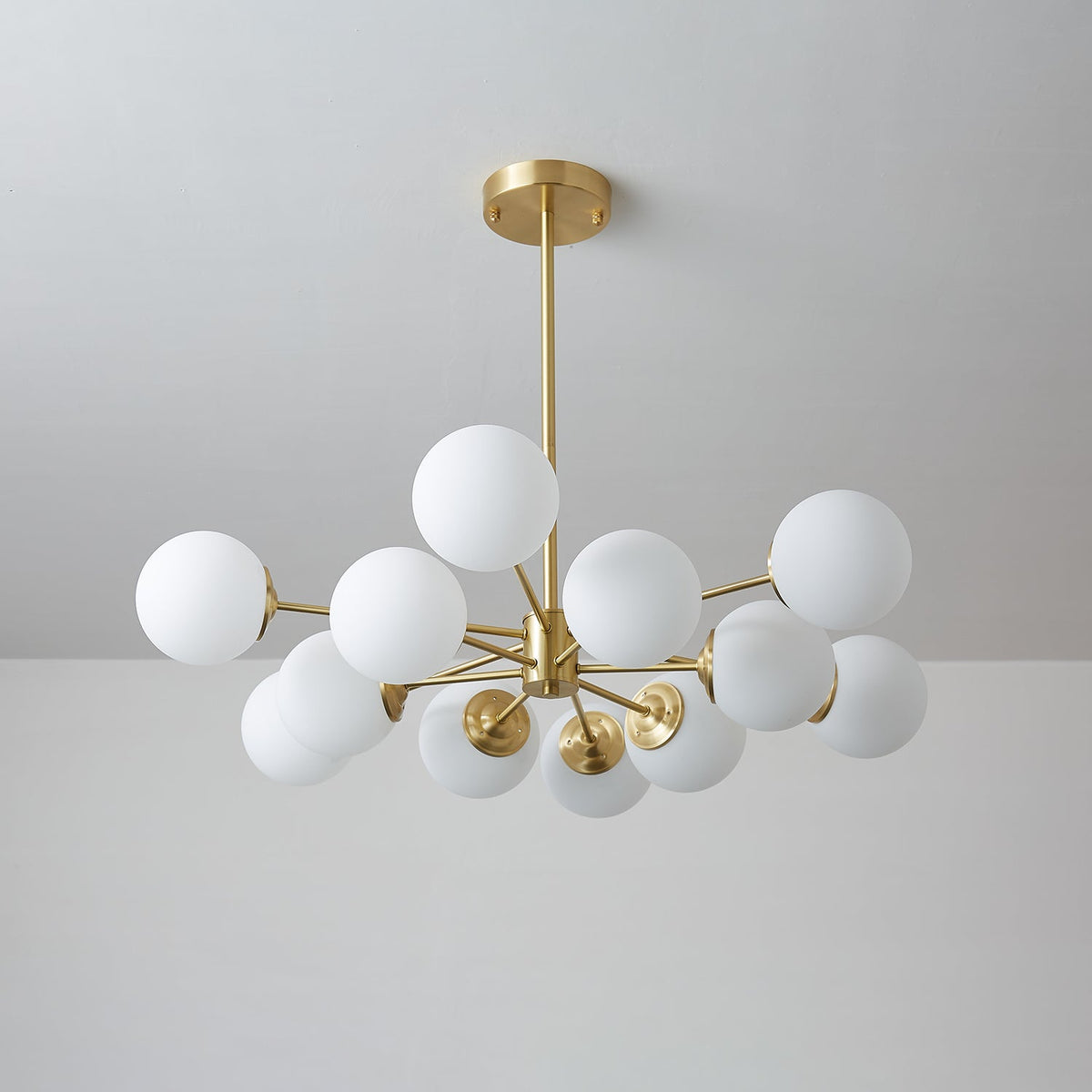 Elysium Brass and Glass Chandelier for Dining Room and Living Room