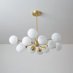 Elysium Brass and Glass Chandelier for Dining Room and Living Room