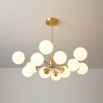 Elysium Brass and Glass Chandelier for Dining Room and Living Room