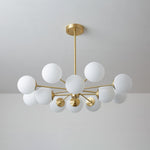 Elysium Brass and Glass Chandelier for Dining Room and Living Room