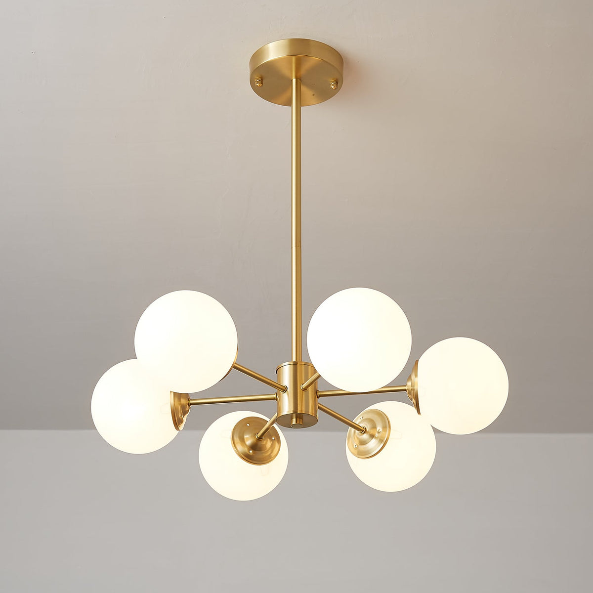 Elysium Brass and Glass Chandelier for Dining Room and Living Room