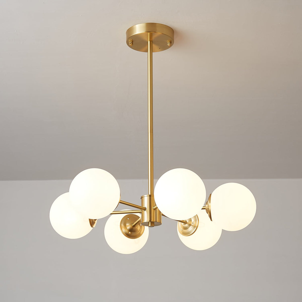 Elysium Brass and Glass Chandelier for Dining Room and Living Room