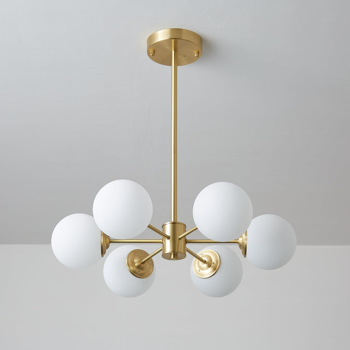 Elysium Brass and Glass Chandelier for Dining Room and Living Room