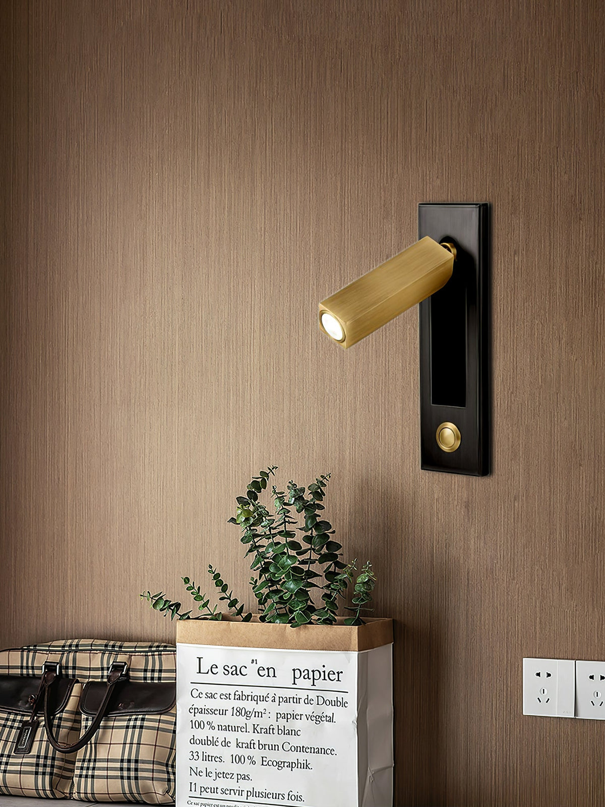 Embedded Bedside Plug In Sconce