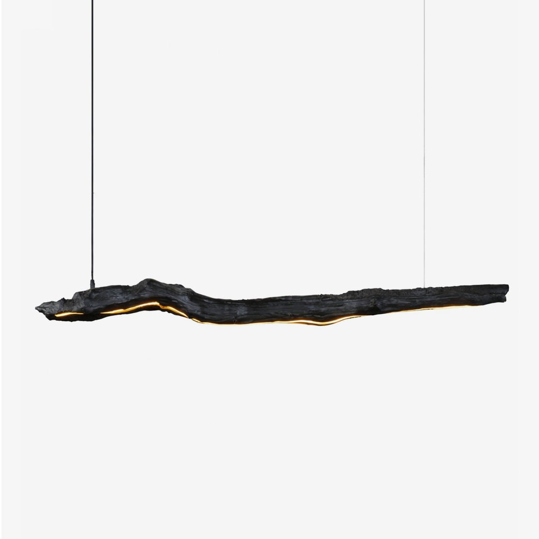 Ember Drift Linear Pendant Light – Sculptural Black LED Chandelier