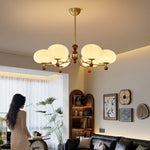 Emberlyn Bloom Chandelier – Modern Brass & Glass Pendant Light for Dining Room