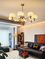Emberlyn Bloom Chandelier – Modern Brass & Glass Pendant Light for Dining Room
