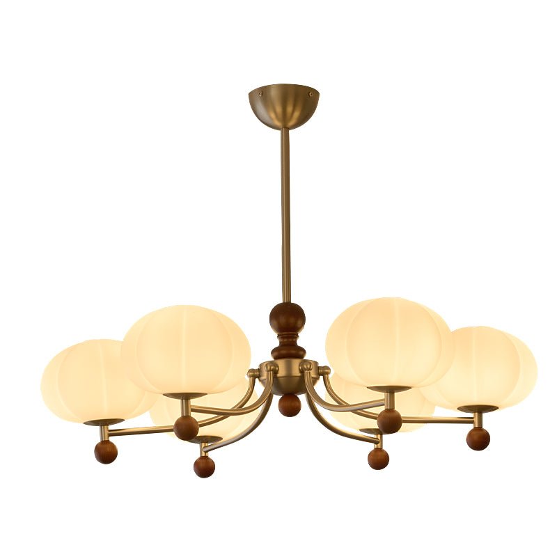 Emberlyn Bloom Chandelier – Modern Brass & Glass Pendant Light for Dining Room