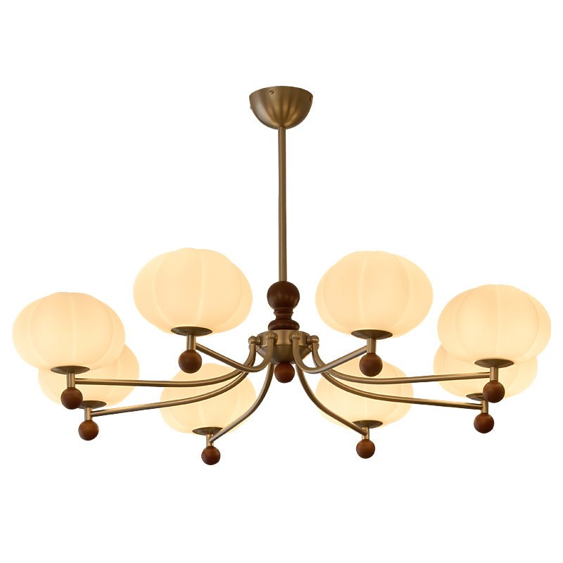 Emberlyn Bloom Chandelier – Modern Brass & Glass Pendant Light for Dining Room
