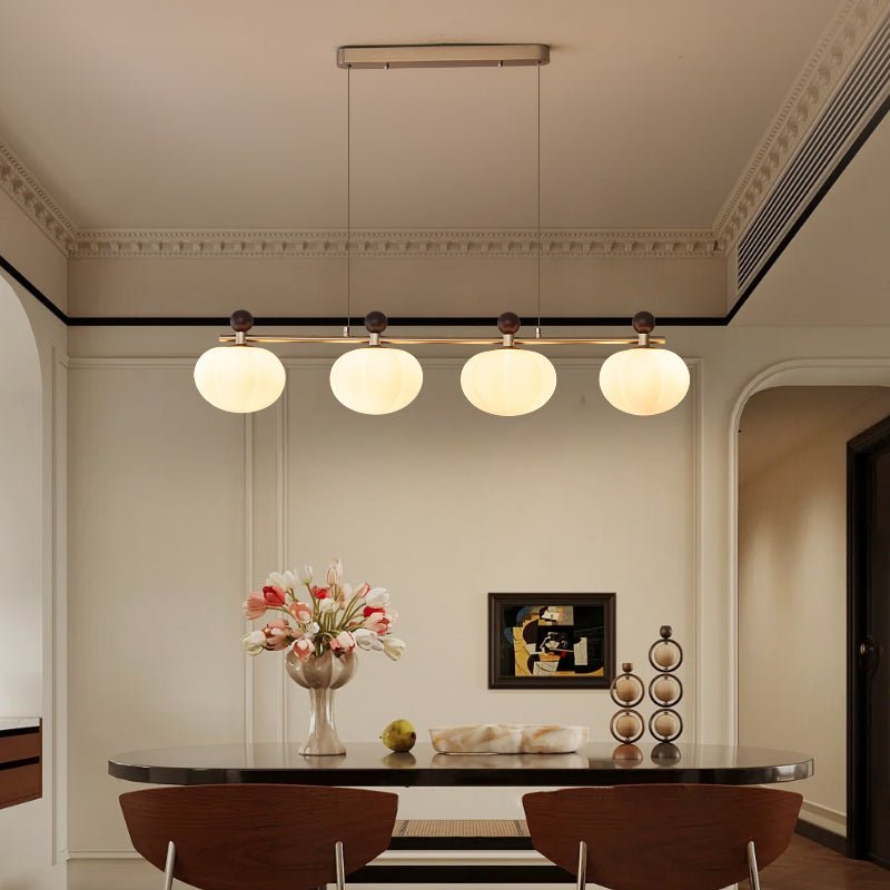 Emberlyn Bloom Chandelier – Modern Brass & Glass Pendant Light for Dining Room