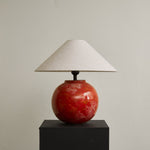 Emberveil Ceramic Table Lamp with Fabric Shade for Bedroom and Living Room