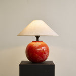 Emberveil Ceramic Table Lamp with Fabric Shade for Bedroom and Living Room