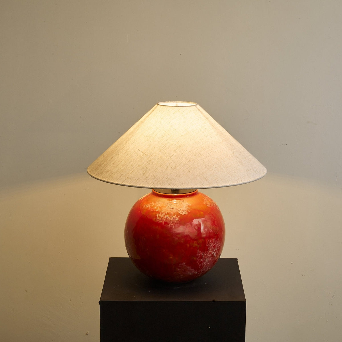 Emberveil Ceramic Table Lamp with Fabric Shade for Bedroom and Living Room
