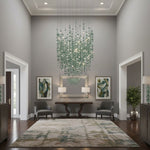Emerald Rainfall Crystal Chandelier – Customizable Designer Pendant Light