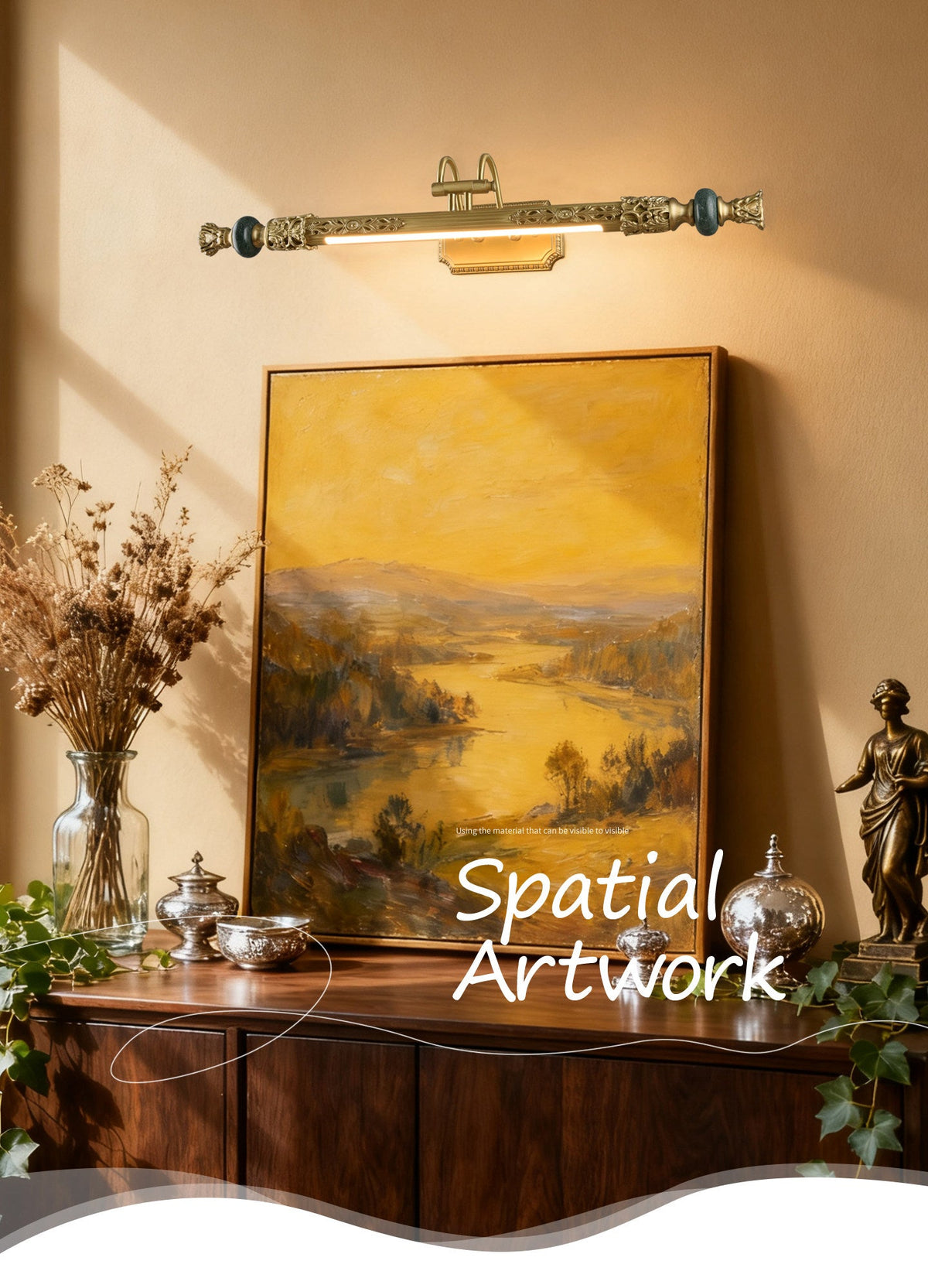 Emory Brass Wall Sconce with Green Accents for Classic Interiors