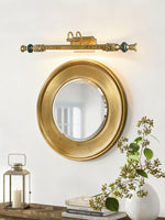Emory Brass Wall Sconce with Green Accents for Classic Interiors