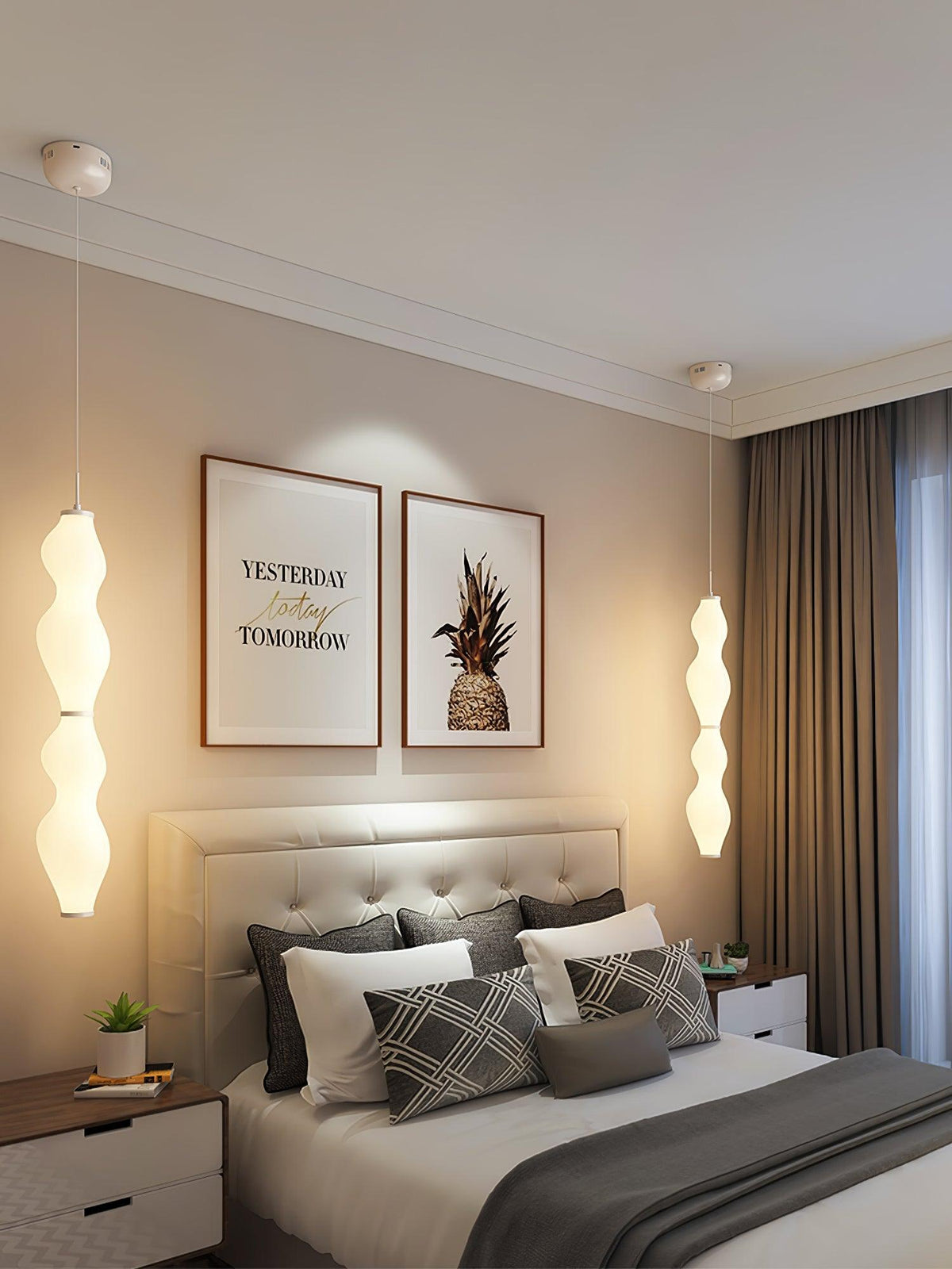 Empirico Sculptural LED Pendant Light in White Polyethylene
