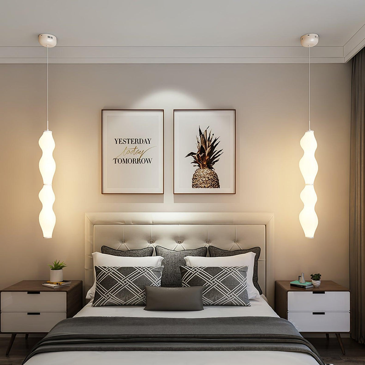 Empirico Sculptural LED Pendant Light in White Polyethylene