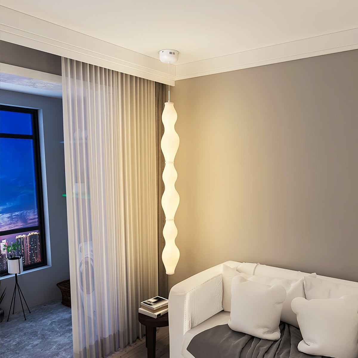 Empirico Sculptural LED Pendant Light in White Polyethylene