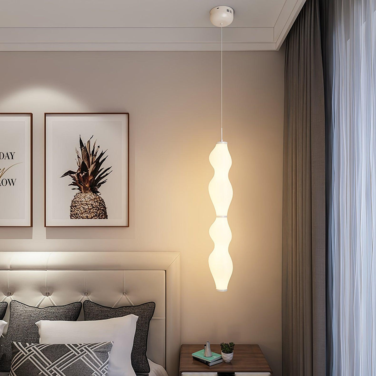 Empirico Sculptural LED Pendant Light in White Polyethylene