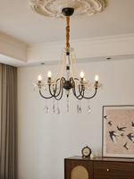Empress Crystal Chandelier – Black Iron & Crystal Drops for Dining Room and Living Room