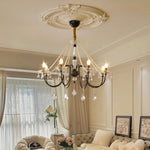 Empress Crystal Chandelier – Black Iron & Crystal Drops for Dining Room and Living Room