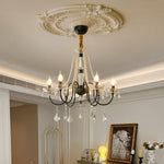 Empress Crystal Chandelier – Black Iron & Crystal Drops for Dining Room and Living Room