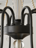 Empress Crystal Chandelier – Black Iron & Crystal Drops for Dining Room and Living Room