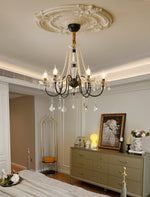 Empress Crystal Chandelier – Black Iron & Crystal Drops for Dining Room and Living Room