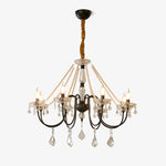 Empress Crystal Chandelier – Black Iron & Crystal Drops for Dining Room and Living Room